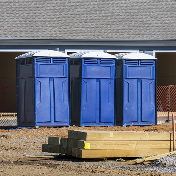 how often are the porta potties cleaned and serviced during a rental period in Manderson